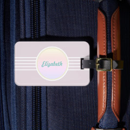 Retro Glam Personalisiert Pink und Opal Gepäckmark Gepäckanhänger