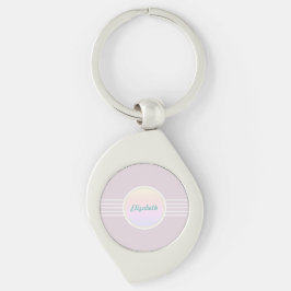 Retro Glam Personalisiert rosa und opal Schlüsselanhänger