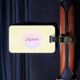 Retro Glam Personalisiert schimmernd Gold und Opal Gepäckanhänger