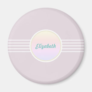 Retro Glam Personalisiertes Rosa und Opal Magnet
