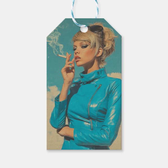 Retro Glam Rauchen Mode Geschenkanhänger (Vorderseite)