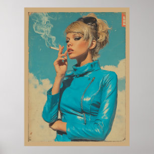 Retro Glam Rauchen Mode Poster