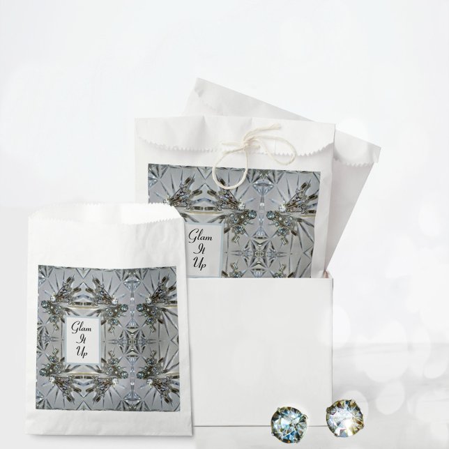 Retro Glam Rhinestones Silvery Gray Geschenktütchen (Von Creator hochgeladen)