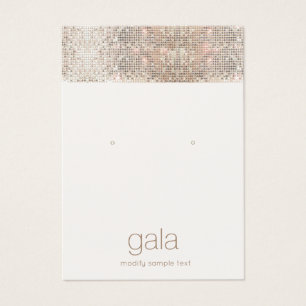 Retro Glam Silver Sequins Earring Display Card