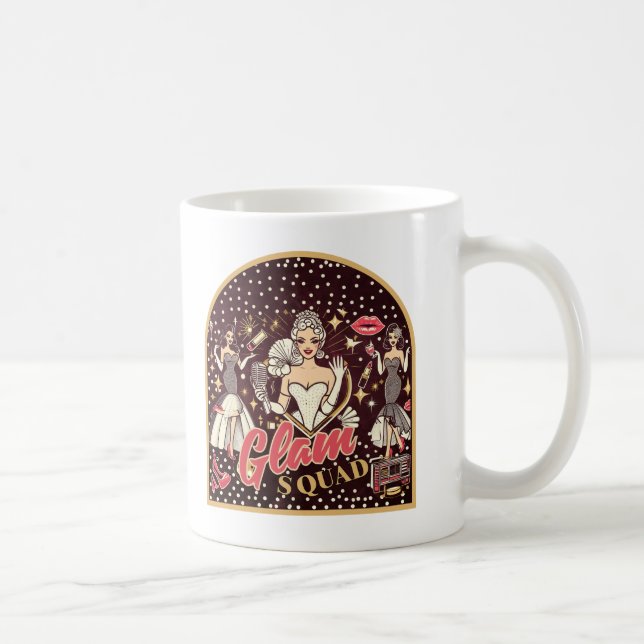 Retro Glam Squad T - Shirt Kaffeetasse (Rechts)