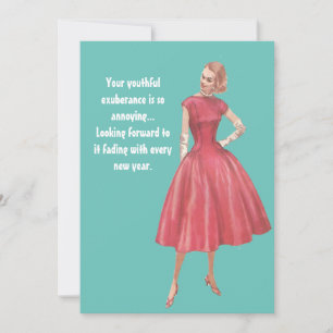Retro Glamor femme Sarcastique carte d'anniversair