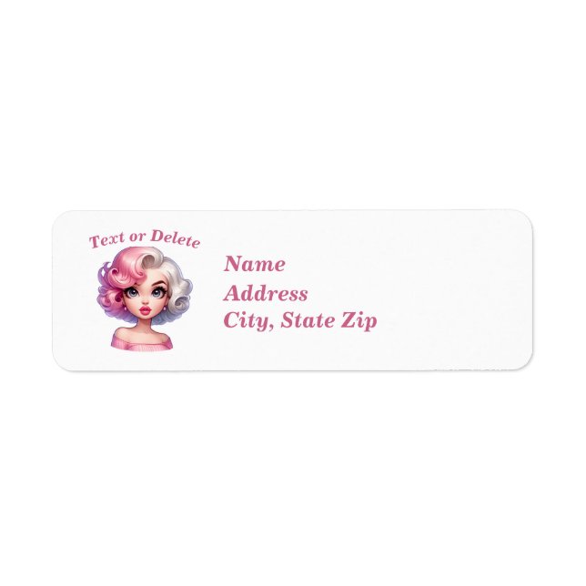 Retro Glamour Girl Animated Cartoon Personalize (Vorne)