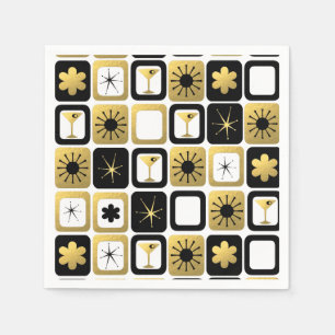 Retro Glamour Gold Paper Napkins Serviette