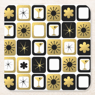 Retro Glamour Gold Paper Untersetzer