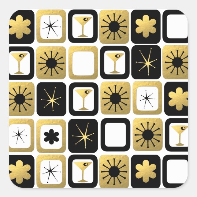 Retro Glamour Gold Stickers (Vorderseite)