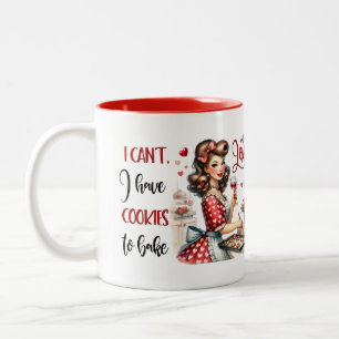 Retro-Glamour-Mädchen Lustiger Sarkastischer Küche Zweifarbige Tasse