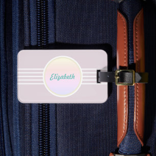 Retro-Glamour-personalisiertes rosa und opalines G Gepäckanhänger