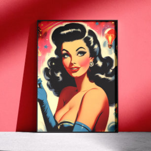 Retro-Glamour-Pin-up Poster