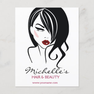 Retro Glamour Schwarz Weiß Mode Mädchen Friseursal Flyer