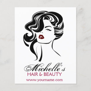 Retro Glamour Schwarz Weiß Schönheit Mädchen Haars Flyer