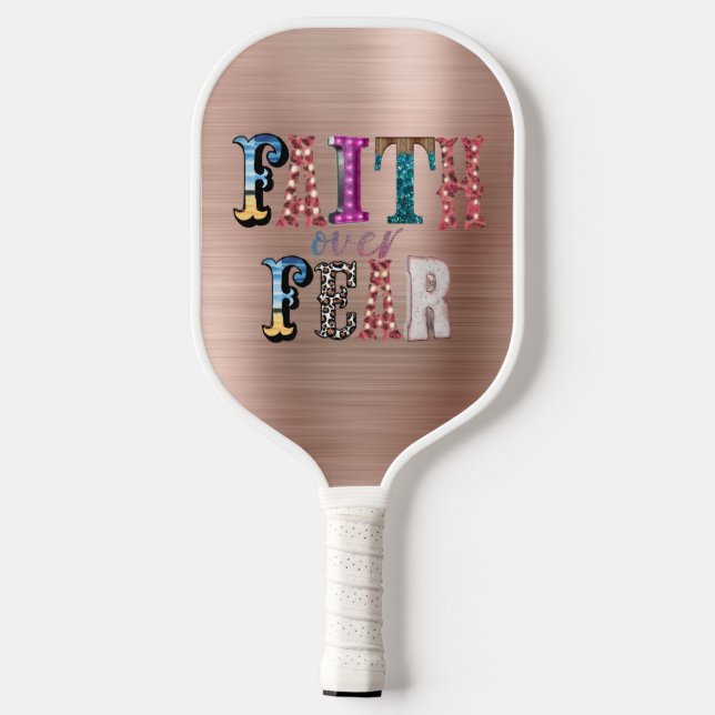 Retro Glaube über Angst Pickleball Schläger (Rückseite)