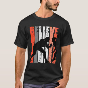 Retro Glaube Wrestling Team Wrestler Orang T-Shirt