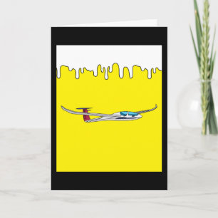 Retro Glider Flugzeug Karte