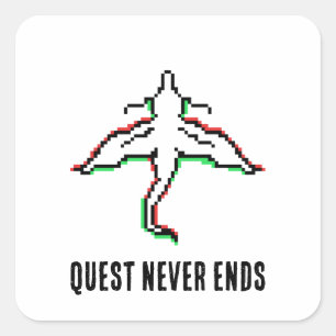 Retro Glitch-Drache Quadratischer Aufkleber