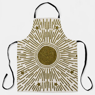 Retro-Glitzer, goldene Sonne mit Rochen Schürze