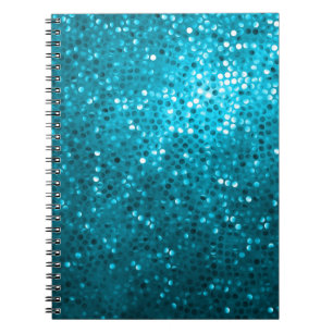 Retro-Glitzer mit blauen Farbtönen und Glitzern 2 Notizblock