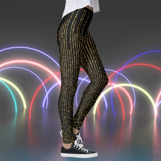 Retro-Glitzern auf Schwarzweißdruck Leggings