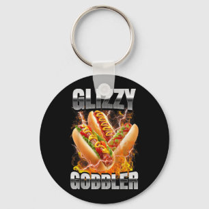 Retro Glizzy Gobbler Hotdog Schwarzmarkt Meme Hot Schlüsselanhänger