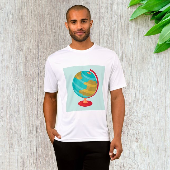 Retro Globe Illustration Vintage Erdkarte T-Shirt (Von Creator hochgeladen)