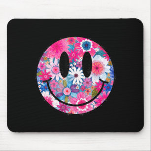 Retro glückliche Blumen lächelndes Gesicht Groovy Mousepad