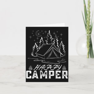 Retro glücklicher Camper-Zelt-Kiefernwald-Mondnach Karte
