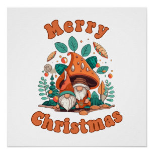 Retro Gnome Christmas Poster
