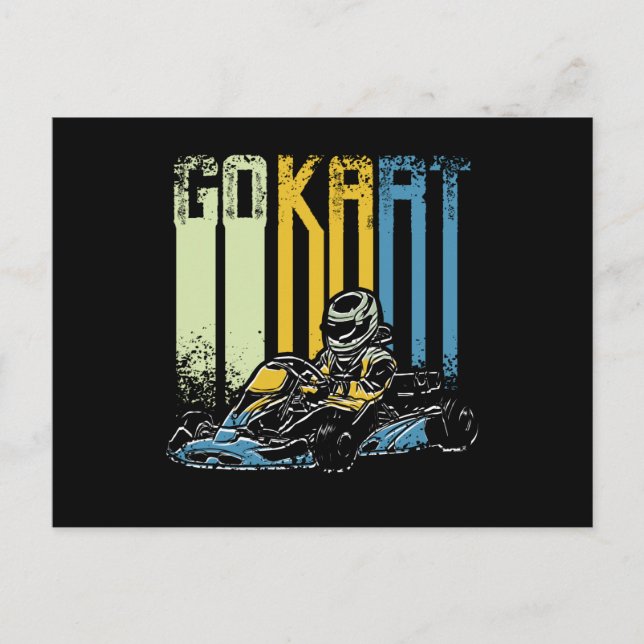 Retro Go Kart Postkarte (Vorderseite)