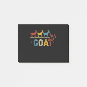 Retro Goat Heart Tee Xmas Valentines Day Gift Post-it Klebezettel