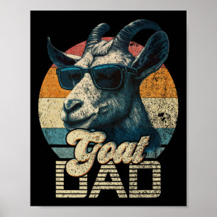 Retro Goat Vater Best Goat Daddy Funny Vathday Poster