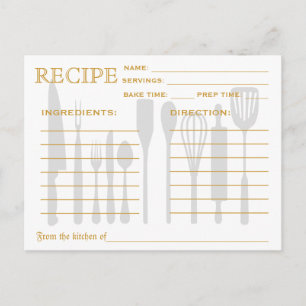 Retro Gold Confetti Brautparty Rezept Karten