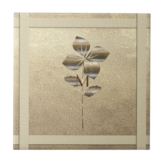 Retro Gold Holiday Vibe Fliese (Vorderseite)