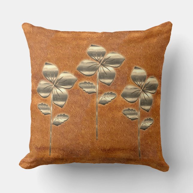 Retro Gold Holiday Vibe Kissen (Vorderseite)