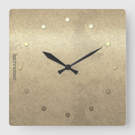 Retro Gold Holiday Vibe Quadratische Wanduhr