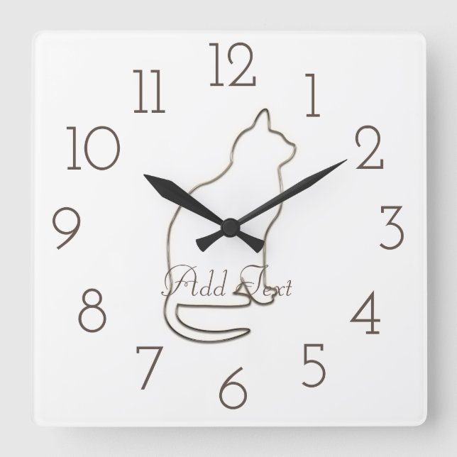 Retro Gold Holiday Vibe Quadratische Wanduhr (Vorderseite)
