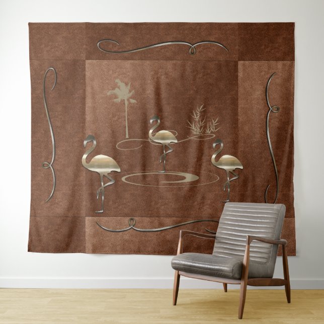 Retro Gold Holiday Vibe Wandteppich (Beispiel (Horizontal))