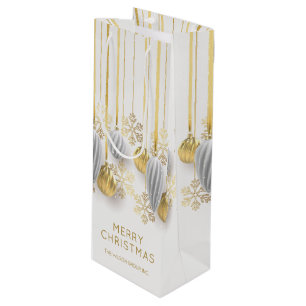 Retro Gold und Silber Weihnachtsschmuck Geschenktüte Für Weinflaschen