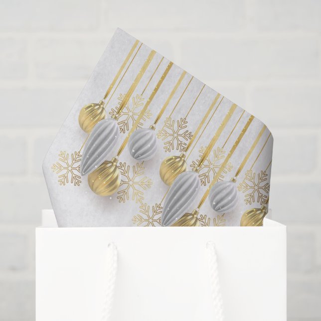 Retro Gold und Silber Weihnachtsschmuck Seidenpapier (Geschenktüte)