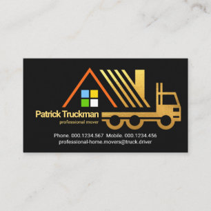 Retro Gold Zuhause Moving Truck Visitenkarte
