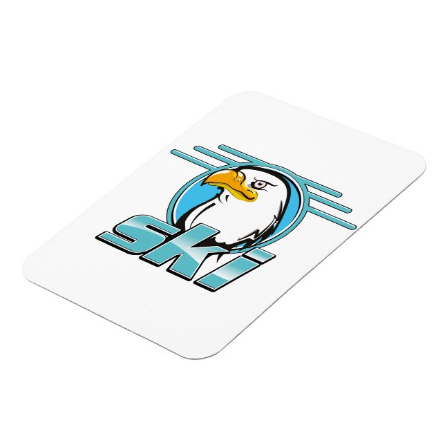 Retro Golden Eagle Ski Logo Magnet (Linke Seite)