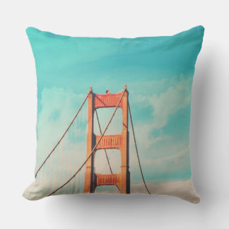 Retro Golden Gate San Francisco Kissen Für Draußen