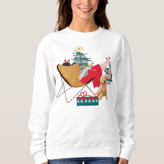 RETRO GOLDEN HOLIDAYS - Goldener Retriever Sweatshirt (Vorderseite)