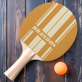 Retro Golden Horizon Board Streifen mit Namen Tischtennis Schläger