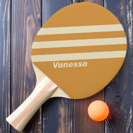 Retro Golden Horizon Drei Streifen mit Namen Tischtennis Schläger