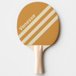 Retro Golden Horizon Three Angled Stripe with Name Tischtennis Schläger
