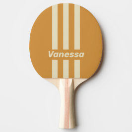 Retro Golden Horizon Three Pin Stripes with Name Tischtennis Schläger
